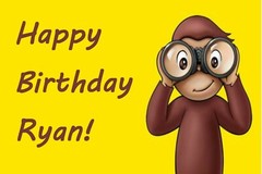 3×6 Curious George vinyl Birthday Banner