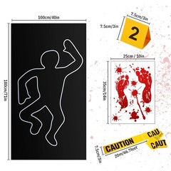 8 Pieces Crime Scene Decorations Including Body Silhouette Caution Barricade …
