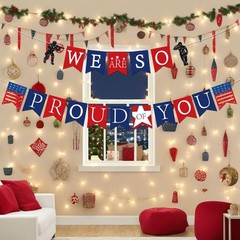 ANFEST Veterans Day Backdrop Banner, Military Going Away Party Decorations, W…