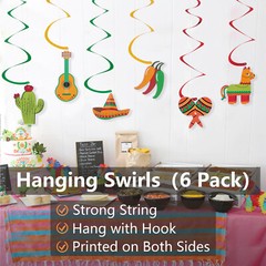 Mexican Themed Party Decorations Set Cinco de Mayo Paper Fan Banner Table Runner