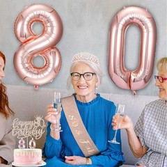 80th Birthday Gifts Decorations for Women, Including 80 old Birthday Cake To…