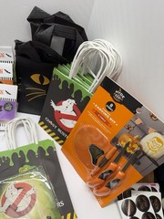 Halloween Party Decor Lot Pumpkins Witch Yard Luminaries Treat Bags Tattoos Saw