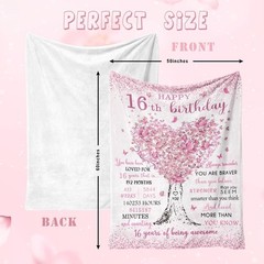 16th Birthday Decorations – Floral Throw Blanket