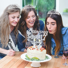 Dancing Queen Party Decorations 17 Silver with Dancing Queen 17 Sash and Tiara,