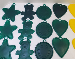 43 Plastic Balloon Weights Green Yellow Star Bear Heart Smile Vintage Zibi-Core