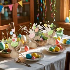 6 PCS Easter Decoration Home 8 Inch Egg Tree Table Centerpiece Mini Spring