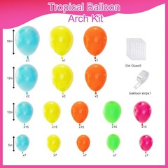 Tropical Balloon Arch Kit,119 Pcs Different Size Hawaiian Balloons,Latex Summ…