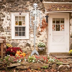 Life Size Skeleton Mermaid Halloween Outdoor Decorations Movable Posable Joints