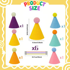 Mini Party Hats for Stuffed Animals Dolls Pets Birthday Cone Hats Assorted Pack