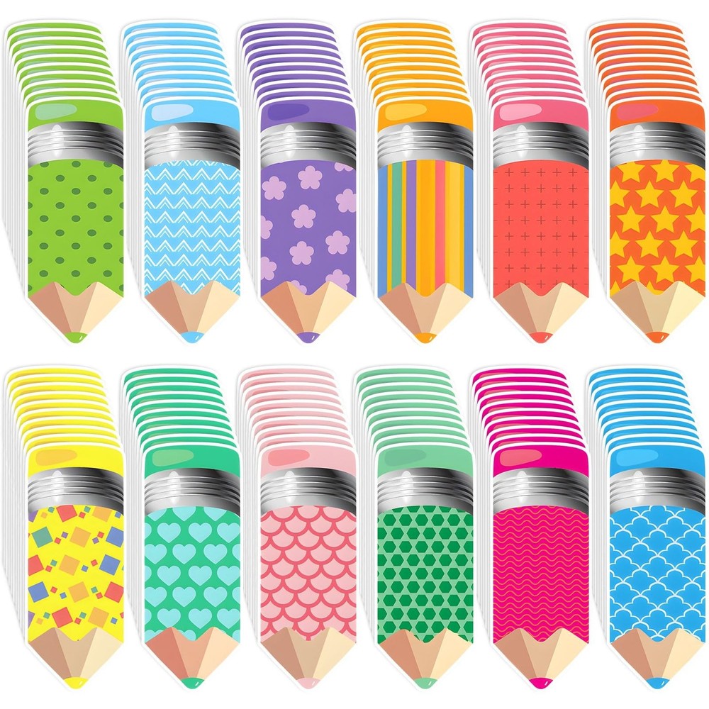 120 Pcs Pencil Paper Cutouts Name Tags Back To School Bulletin Board Decor