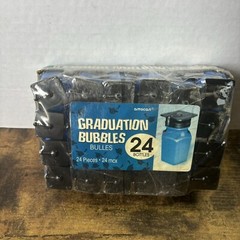 Graduation Party Blow Bubbles! – 24 Mini Graduate Hat & Gown Shaped Bottles VTG