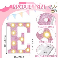 Light up Letter ONE Plastic Marquee Number Lights Birthday 3pc New Pink
