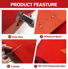 3 x 10ft Red Carpet Runner 450 GSM 5MM Extra 3′ x 10′ (Rectangular),
