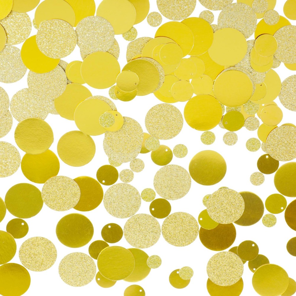 200 PCS Gold Circle Dots Glitter Metallic Paper Table Scatter Confetti