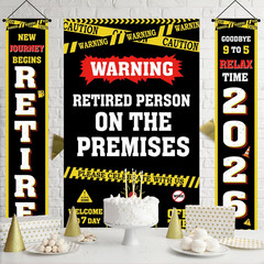 Retirement Party Decorations – Funny Caution Banner for Coworker Farewell