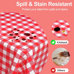 Red Gingham Disposable Tablecloth 108×54 Rectangular Picnic Party Wedding