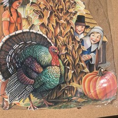 4-16″ Cutouts 2 Side Thanksgiving Beistle 4 Asst Decorations 1990 NOS