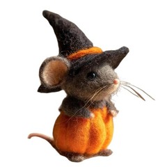 Handmade Wool Felt Mouse Figurine 2CUnique Halloween Gift Hot-