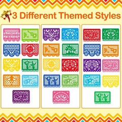 216FT Cinco De Mayo Decorations, 12 Pack Mexican Party Banner, 3 Styles Color…