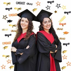Orange and Black Graduation Confetti 2025, 1000 Pcs Grad Confetti Class of 20…