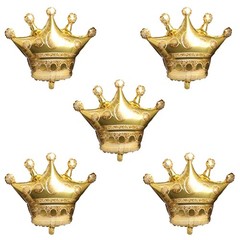 5Pcs Gold Crown Foil Balloons Party Decorations.&Wedding &Bridal Shower Supplies