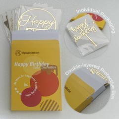 Thicken Mirror Acrylic Happy Birthday Cake Toppers, Happy Birthday Sign for G…
