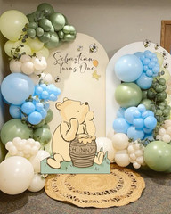 131PCS Classic Winnie Baby Shower Birthday Decorations Large Winnie Coroplast Cu
