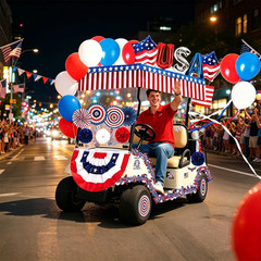 106 Pcs Golf Cart Decorations Kit, 4Th of July Patriotic Parade Car Decoration