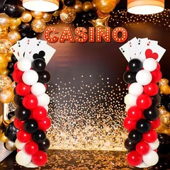 2 Sets Casino Theme Party Decoration Adjustable Poker Themed Balloon Column S…