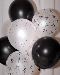 , Black + White Bow Latex Balloons – 24 pk, 12″ | Bachelorette Decorations, A…