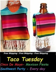 cinco de mayo Mexican Sombrero fiesta party Serape Bottle Coozie Koozie Cooler