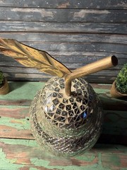 Mosaic Disco Ball Pear Decor – Silver Pear Shaped Centerpiece
