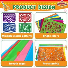 3 PCS Cinco De Mayo Decorations, Plastic Mexican Party Banner 3 PCS, Colorful