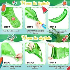 40 Pcs Palm Tree Leaves Balloons, Helium Foil Coconut Tree Leaves Balloons Gr…