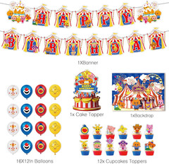 Circus Theme Birthday Party Decorations, Cartoon Carnival Animal Party Supplies