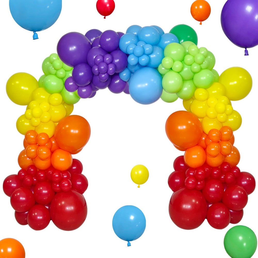 Rainbow Balloon Arch Kit 111Pcs 18 12 5 Inch Latex Colorful Party Balloons Ga…