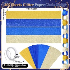 2026 Graduation Decorations – Blue & Gold Party Set, Cap Banner, Star Garland, S