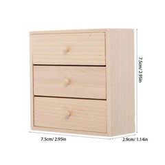 Mini Doll House Bookcase Playset Accessories – Miniature Wood Bookshelf & Cab…