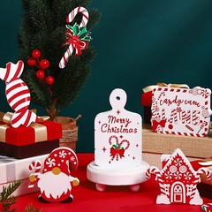 12 Pieces Christmas Tiered Tray Decor Christmas Candy Cane Table Decor Merry …