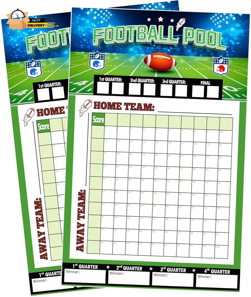 Football Party Decorations – 2 Pack Football Pool Poster – 27.5 X17.7 Inc