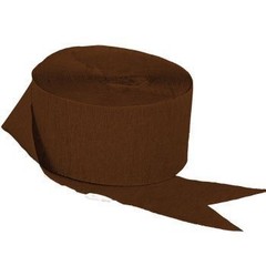 DENNECREPE 4 Rolls Brown Crepe Paper Streamers 290 Feet Total, Made in USA