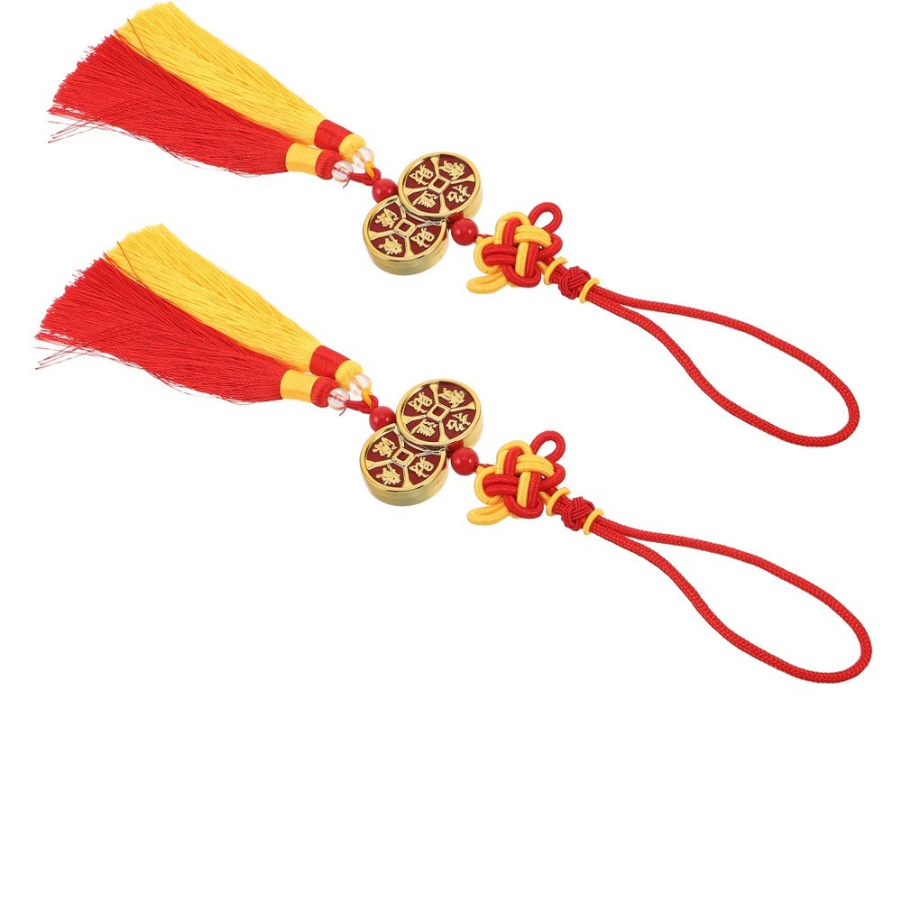 2pcs Chinese New Year Horse Pendants Feng Shui Tassel Lucky Charms Decorations