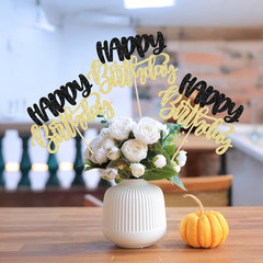12Pcs Happy Birthday Centerpieces Sticks Double Sided Glitter Birthday Party Dec