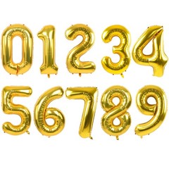 TONIFUL Number Balloons 16 Inch Gold 09 Number Mylar Foil Balloons 10 Pcs Gol…