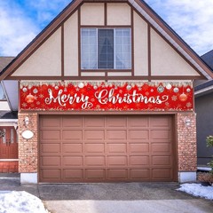 Red Merry Christmas Large Banner Decorations, Xmas Outdoor Indoor Decorations…