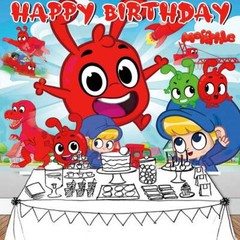Morphle TV Kid Birthday Party Decoration Backdrop Banner Baby Shower Vinyl 7x5ft