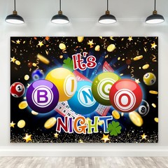 Bingo Night Game Time Backdrop Photography Background Banner Party Supplies