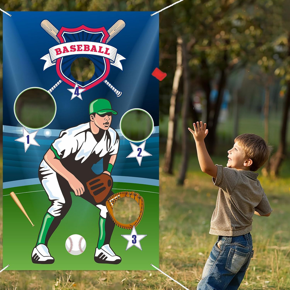 Baseball Toss Games Banner Backdrop Background Photo Booth Props Sports Theme De