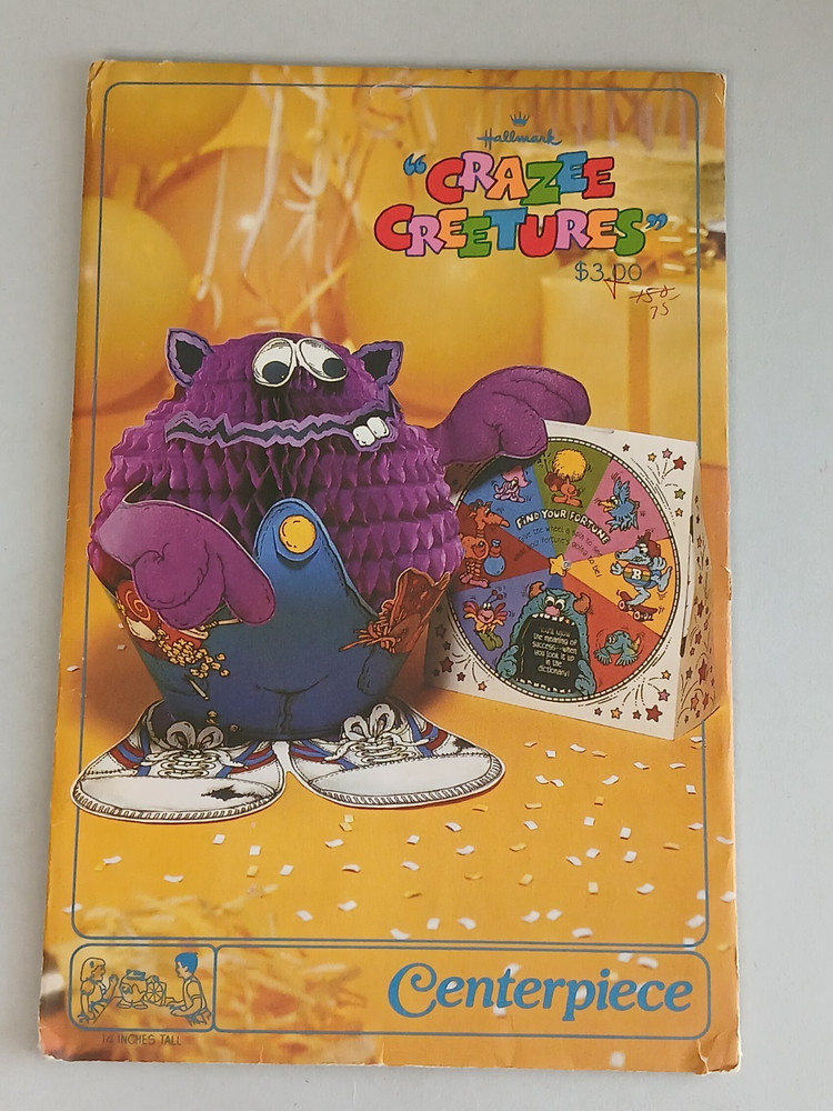 Hallmark CRAZEE CREETURES Vintage 1980 Honeycomb Centerpiece Party Game Unused