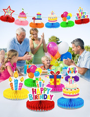 Birthday Table Decorations – 9 Pcs Colorful Happy Birthday Centerpieces for Tabl